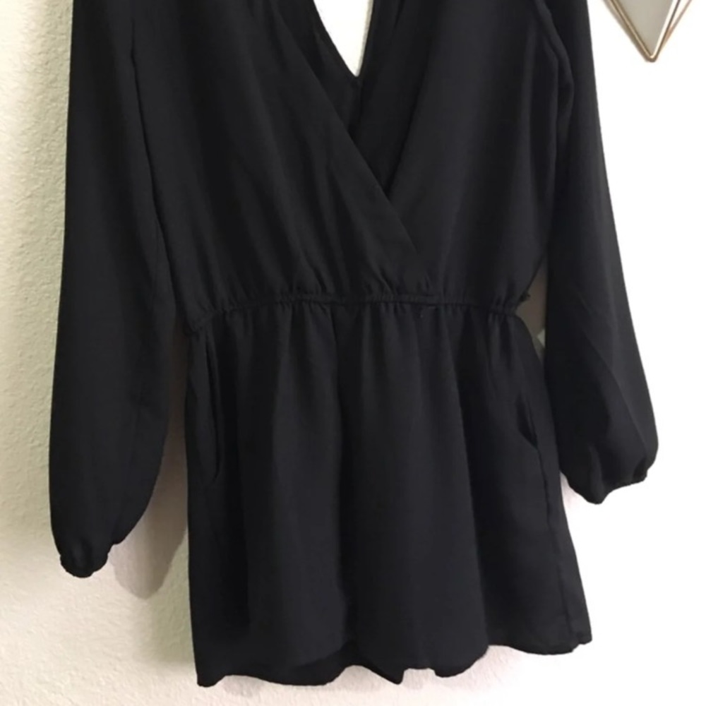 Be Bop Long Sleeve Romper size L Black - Picture 5 of 5